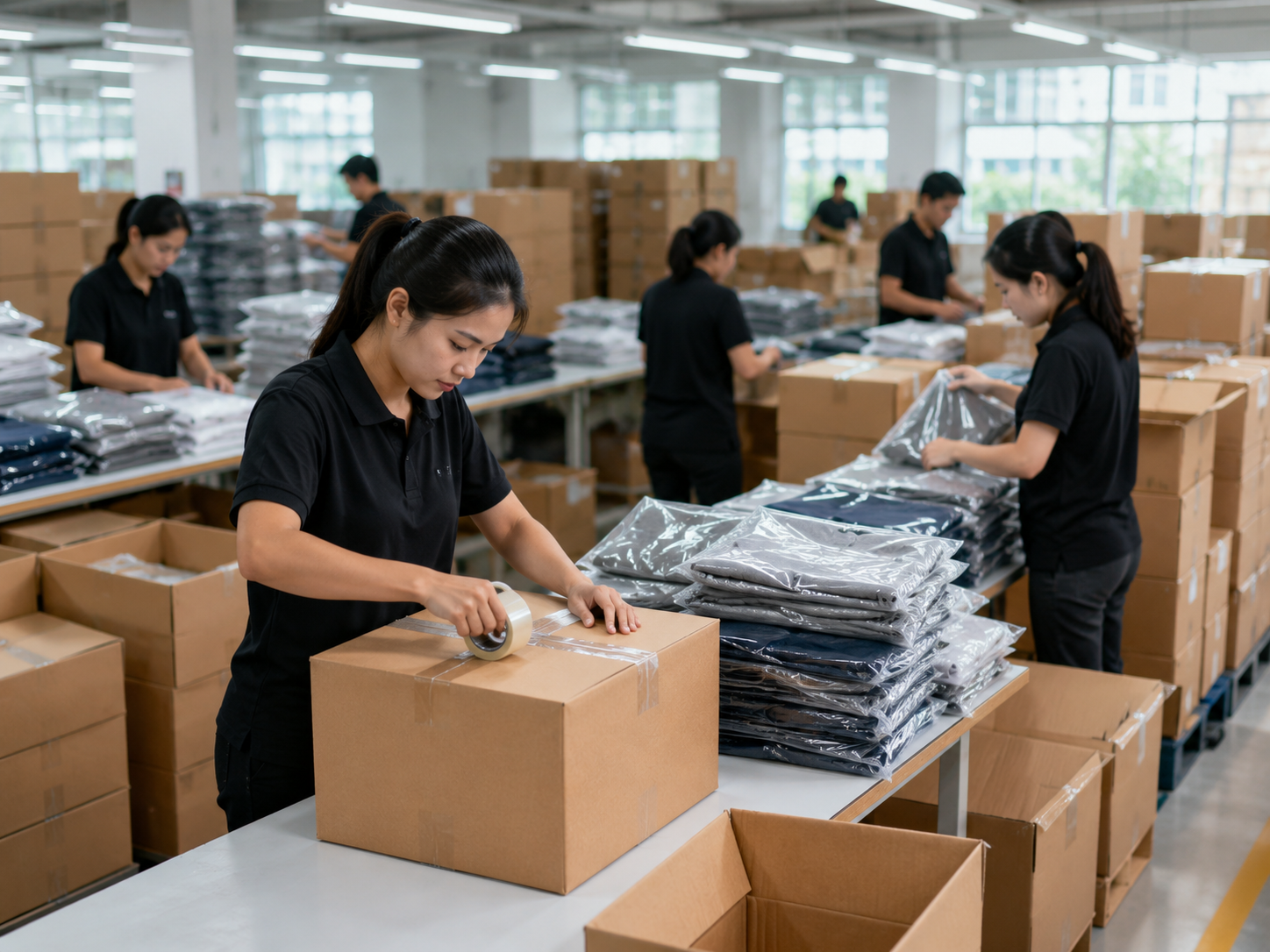 Line produksi di pabrik Jahit.co.id